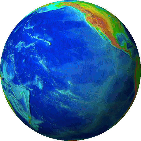 Gif of a colorful planet Earth in rotation